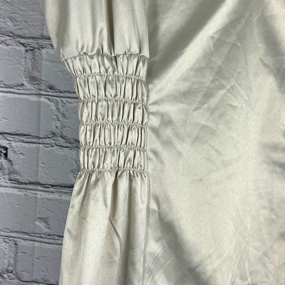 Zara slip dress gathered waist light silver size small - Picture 3 of 11